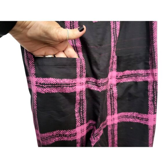 THE KIT Dottie Jumpsuit Plaid Slub Cotton Straight Leg - Picture 12 of 16